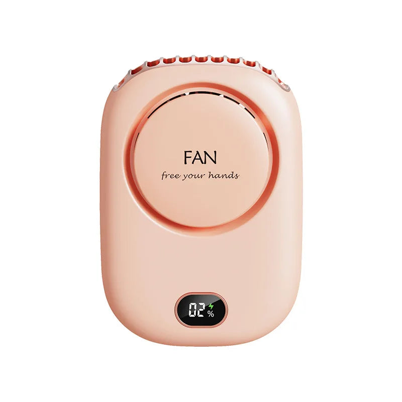 1800mAh USB Fan Rechargeable Bladeless Neck Fan Portable Mini Cooling Cooler Fan for Outdoor Sports Travel Wearable Waist Fan