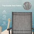 Lightweight Breathable Fabric Outdoor Tanning Recliner Chair for Deck or Beach (Grey)