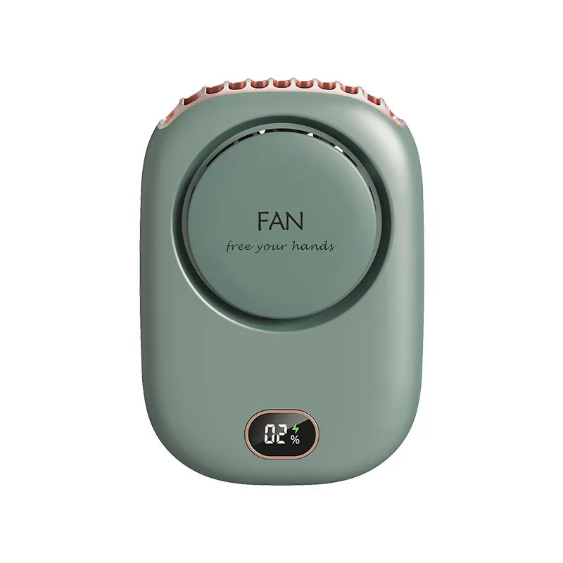1800mAh USB Fan Rechargeable Bladeless Neck Fan Portable Mini Cooling Cooler Fan for Outdoor Sports Travel Wearable Waist Fan